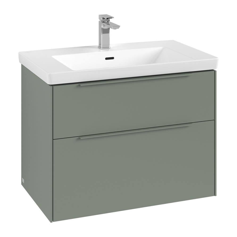 Cutout image of Villeroy & Boch Subway 3.0 Soft Green 800mm Wall-Hung Basin Vanity Unit